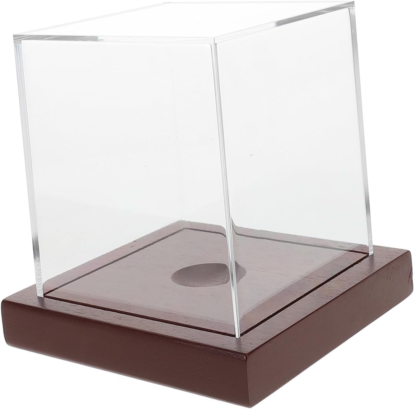 Baseball Display Case Acrylic Cube Wooden Base Stand Storage Box for Autographed Balls and Memorabilia