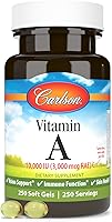 Vista 5 de Carlson - Vitamina A, 10000 UI (3000 mcg RAE), Visión Health, 250 cápsulas blandas