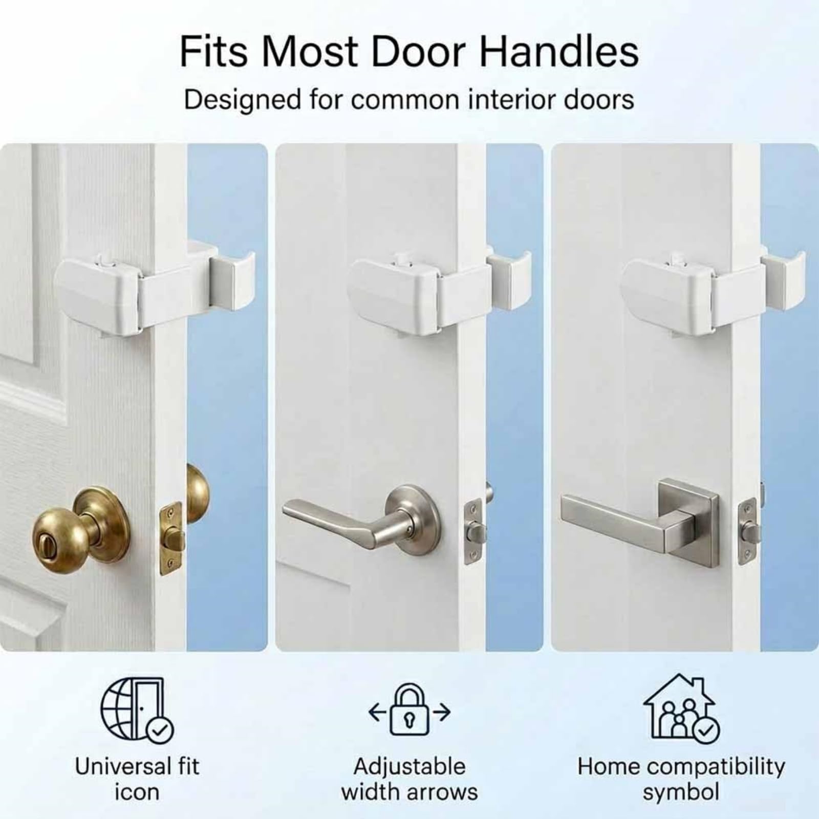 The Snap-On Door Lock Kids Can't Reach or Defeat - No Tools or Adhesives Required, 2026 New Snap On Door Lock - Child Proof Door Latch, Door Handle Safety Lock for Toddler, Cat & Dog (1pcs) — view 5