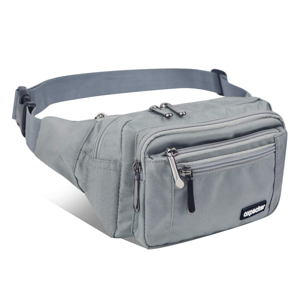 oxpecker Waist Pack Bag with Rain Cover, Waterproof Fanny Pack for Men&Women, Workout Traveling Casual Running Hiking Cycling, Hip Bum Bag with Adjustable Strap for Outdoors (Gray) (B07G9X2HQS) Amazon Price History, Amazon Price Tracker