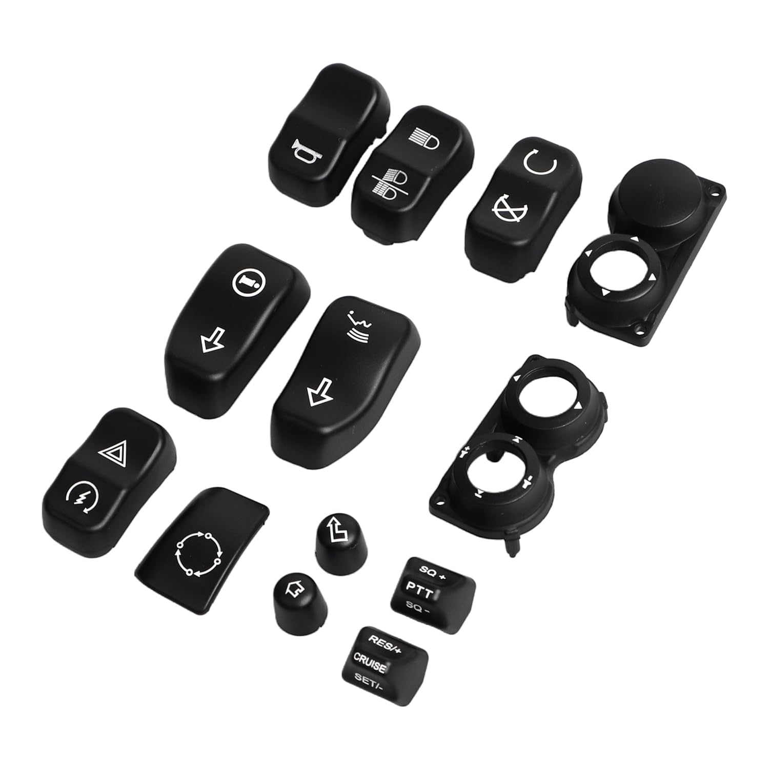 Cappucci per pulsanti di controllo manuale per moto, colore nero, adatti per Harley Touring Road King Electra Street Glide Ultra Limited FLHT FLHX FLHR 2014-2023