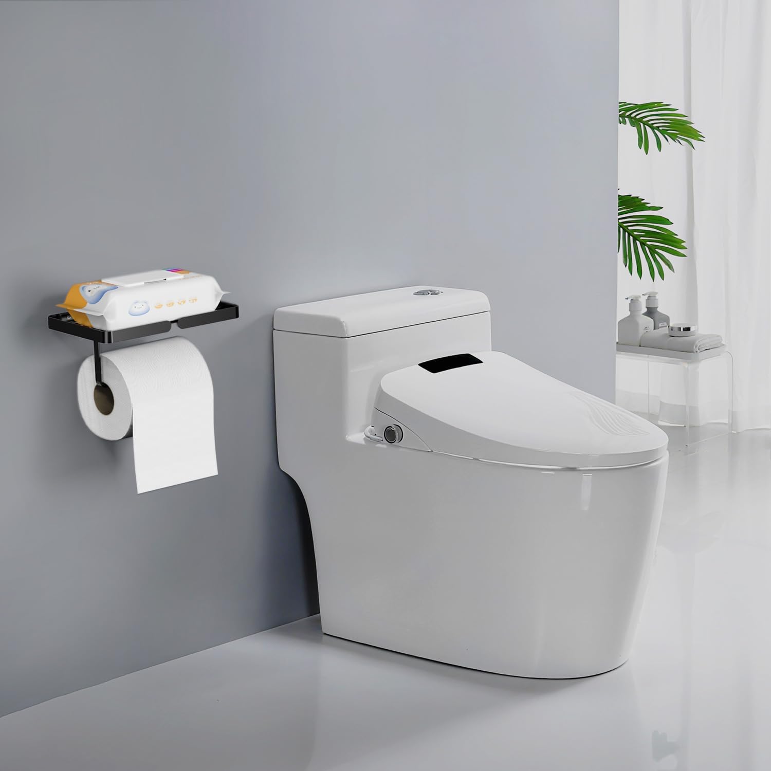 Holder Wipes Toilet Paper Holder, Toilet Rolls Holder Stick On Wall, Self Adhesive Rustproof