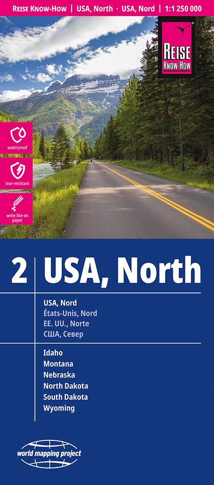 Reise Know-How Road Map USA 02, North | USA North (1:1.250.000): tear and waterproof (world mapping project): Waterproof and tear resistant