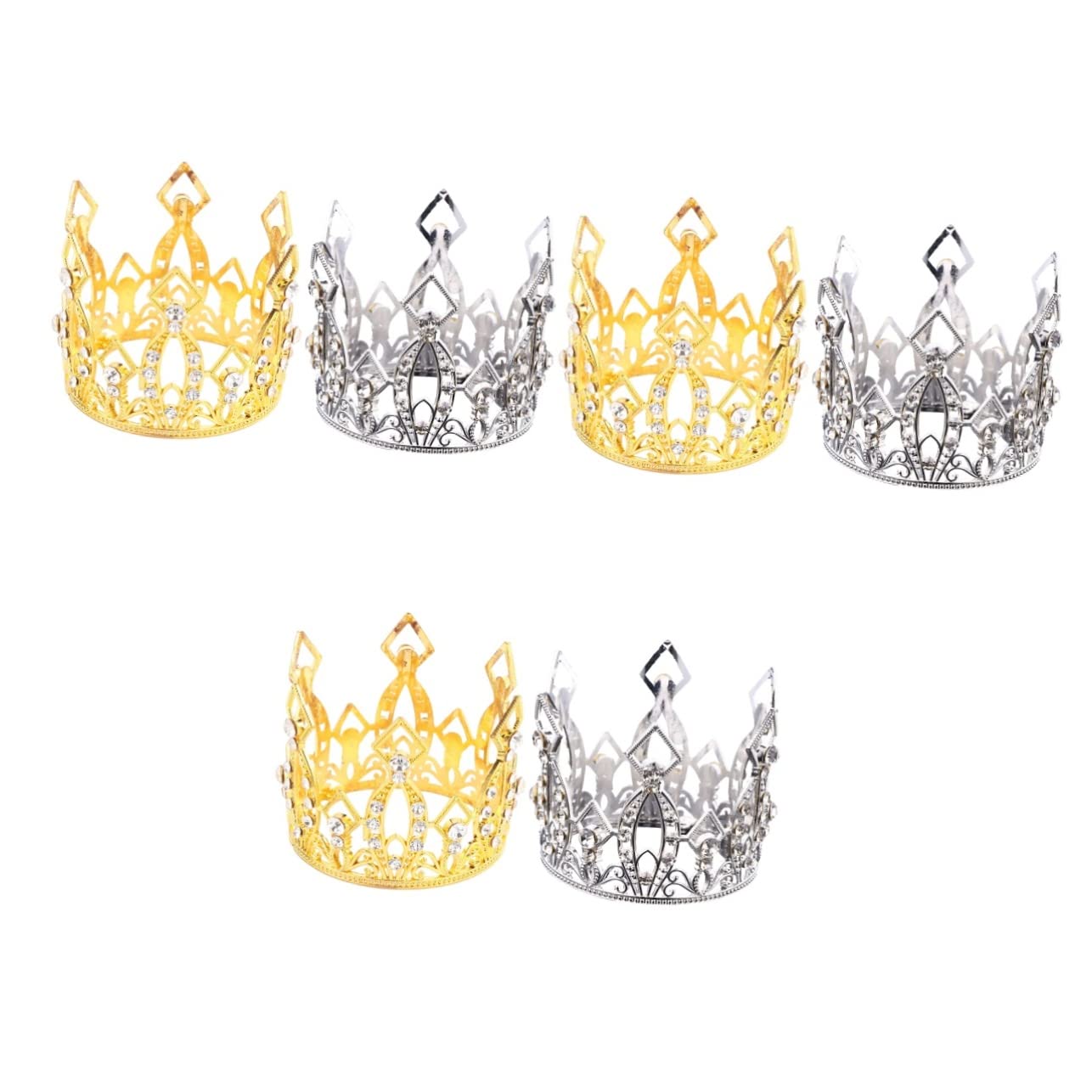 ibasenice 6 Pezzi Torta Di Compleanno Decorazione Torta Ornamento Per I Bambini Oro Tiara Cupcakes Accessori Torta Compleanno Cupcake Topper Finiture In Oro Bambino
