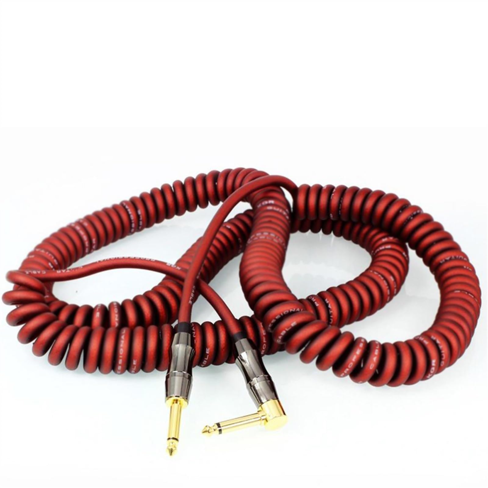 akcesoria do gitary 6 M/10 M Przewód Sprężynowy Gitary Kabel Audio Prosto Do Wtyczki Kątowej Pozłacany Kabel Do Instrumentu Muzycznego (Color : 6m)
