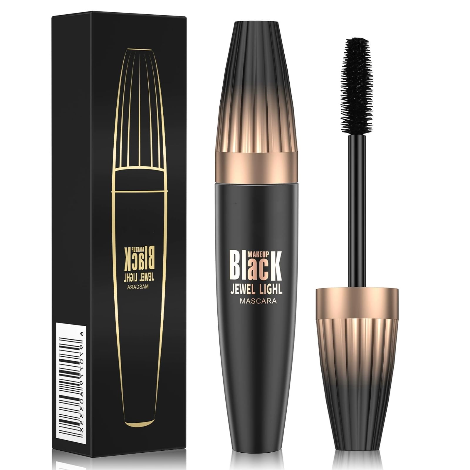 Waterproof Black Mascara, 4D Silk Fiber with Extra Long and Thick Lasting Lashes, Smudge-Proof, 9 ml (Pack of 1)