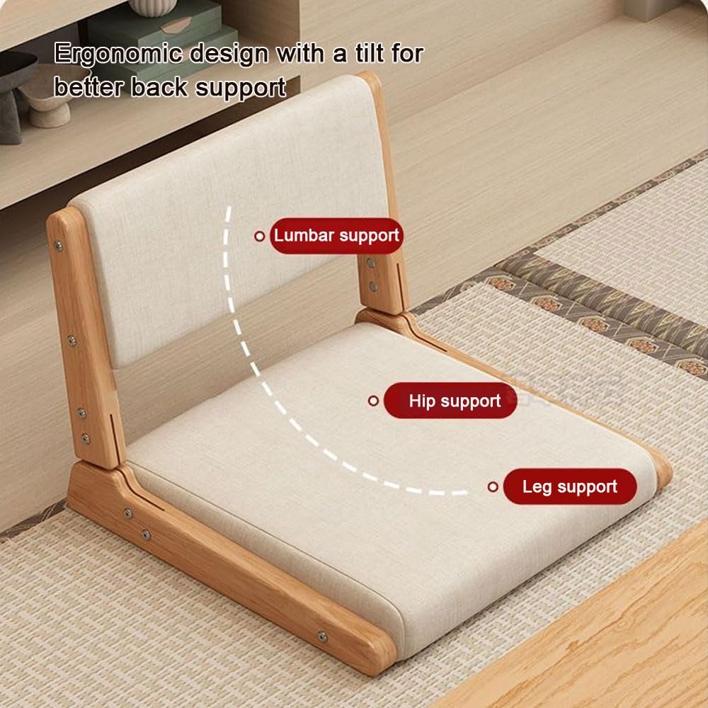 Genérico Silla Plegable de Suelo con Respaldo – Asiento Ajustable para meditación y ventanal para Sala de Estar, Dormitorio