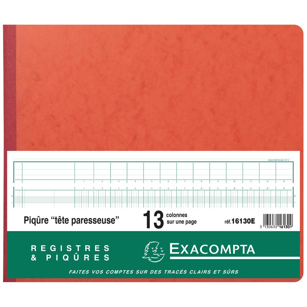 Exacompta 16130E - Registro contabile, lingua francese, 13 colonne, 80 pagine, 27 x 32 cm
