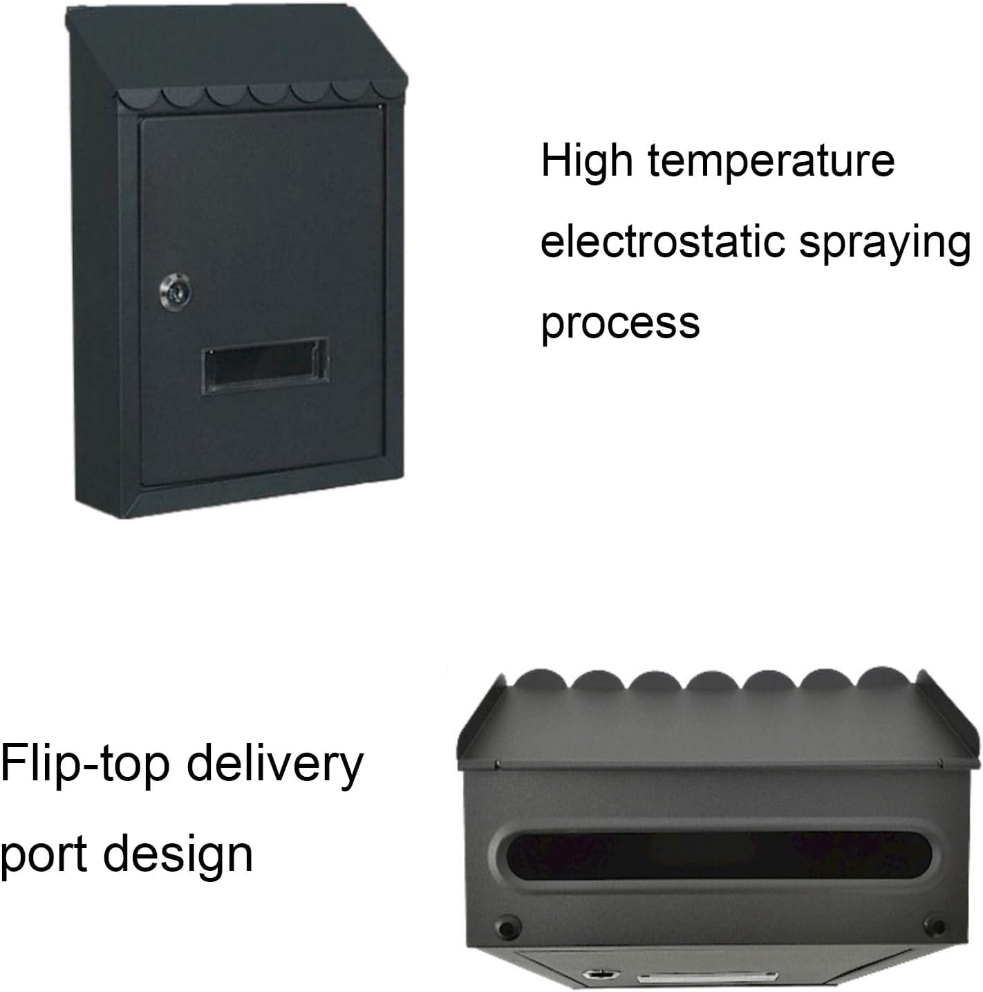 Mailboxes for Outside Wall Mount Large with Key Lock, Metal Locking Mailbox, Residential Mail Box Lock, Cash Drop Box for Living Room, Doorway, Porch, Yard, Garden (Color : Bronze)