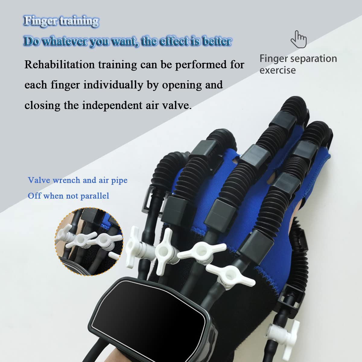 Guantes de Robot de rehabilitación Entrenamiento de Dedos Trazo Función de la Mano Dispositivo de Entrenamiento de rehabilitación Entrenador de flexión y extensión de Dedos,RightHand-L