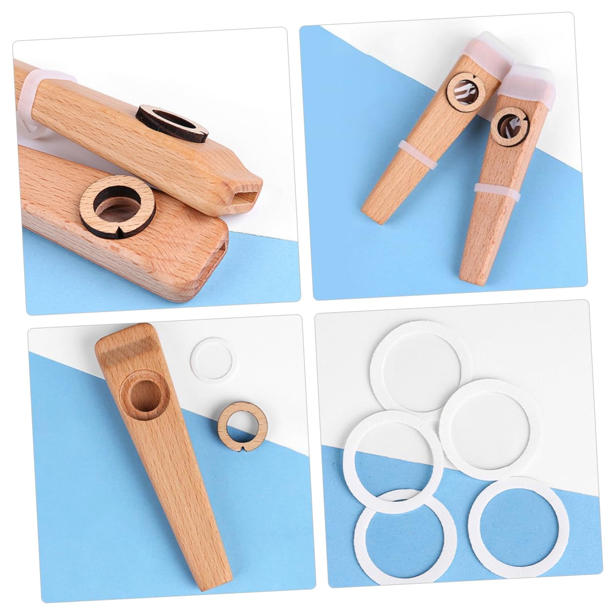 iplusmile Kazoo de Madera Profesional para Adultos Instrumento Musical Portátil con Resonancia Fuerte Acompañamiento para Guitarra Ukelele y Violín