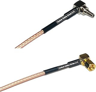 0.5 feet RG316 CRC9 Male Angle to SMC Female Angle RF Pigtail Coaxial Cable