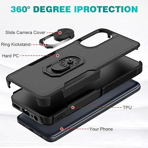 Miniatura 4 de Moto G 5g 2022 Case - Flowhale Moto G 5g 2022 Case with 2 PCS Tempered Screen Protector Moto G 5g 2022 Case with 360 Rotatable Ring Holder Kickstand
