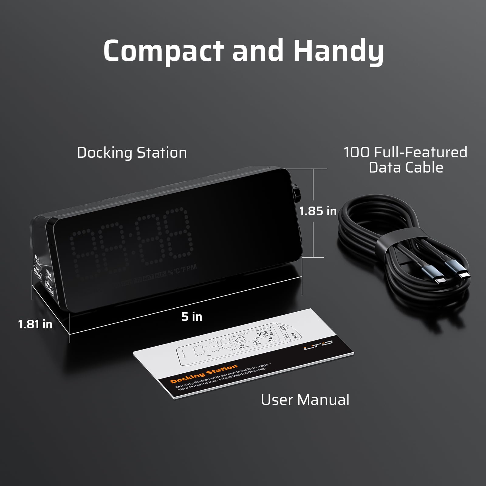 LTC DS071P Docking Station, RGB, HDMI, Nero, con Pannello di Controllo