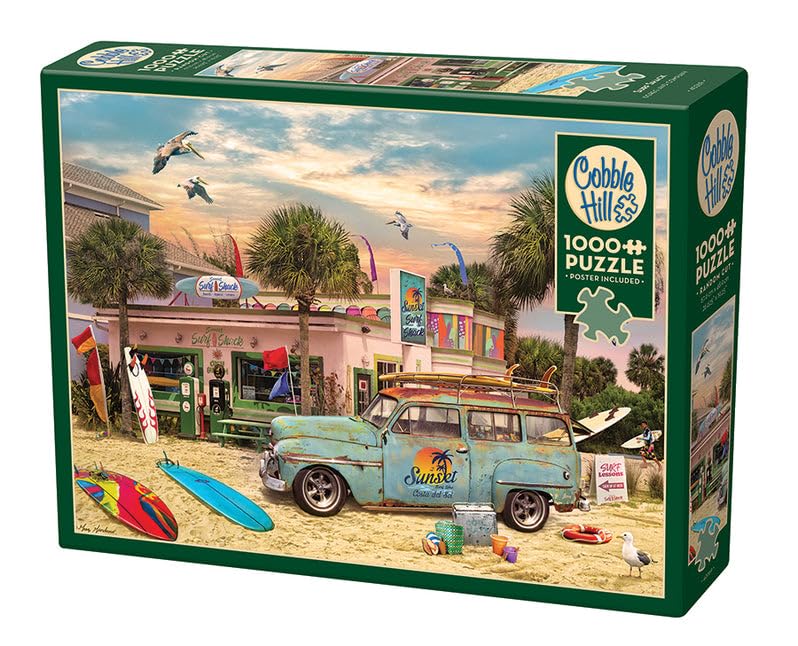 Cobble Hill 1000 Piece Puzzle - Surf Shack - Sample Poster Included - Image 2