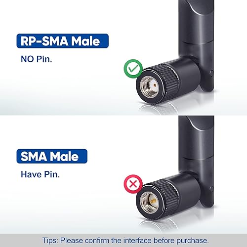 Miniatura 10 de Bingfu WiFi de banda dual 2.4GHz 5GHz 5.8GHz 8dBi MIMO RP-SMA macho antena blanca (paquete de 2) para enrutador WiFi, tarjeta de red inalámbrica