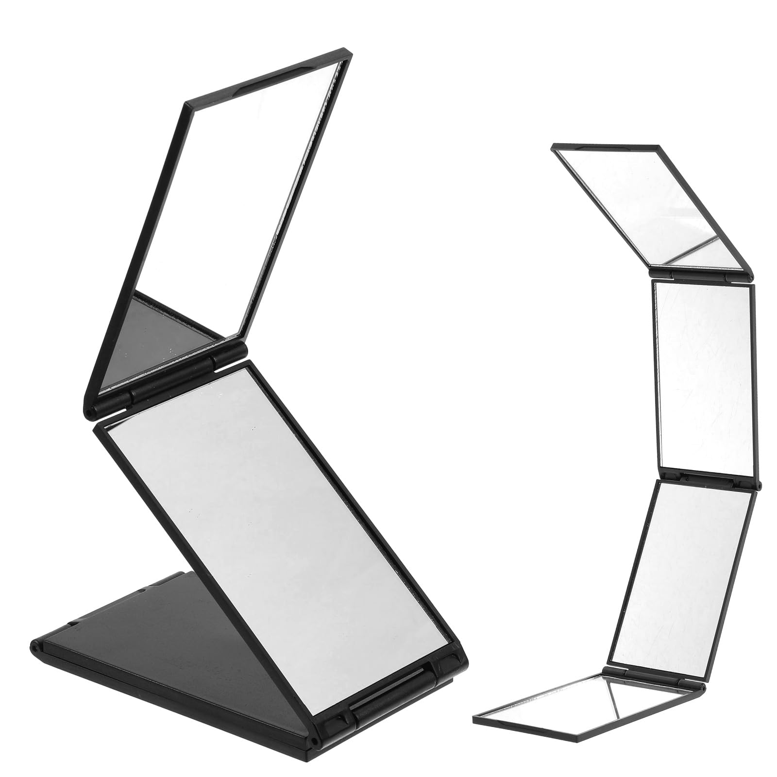 RAHHLIZS 4-Way 360° Folding Self Haircut Mirror, Foldable Travel Makeup Mirrors for DIY Styling Grooming, 16.54x2.32in Unfolded