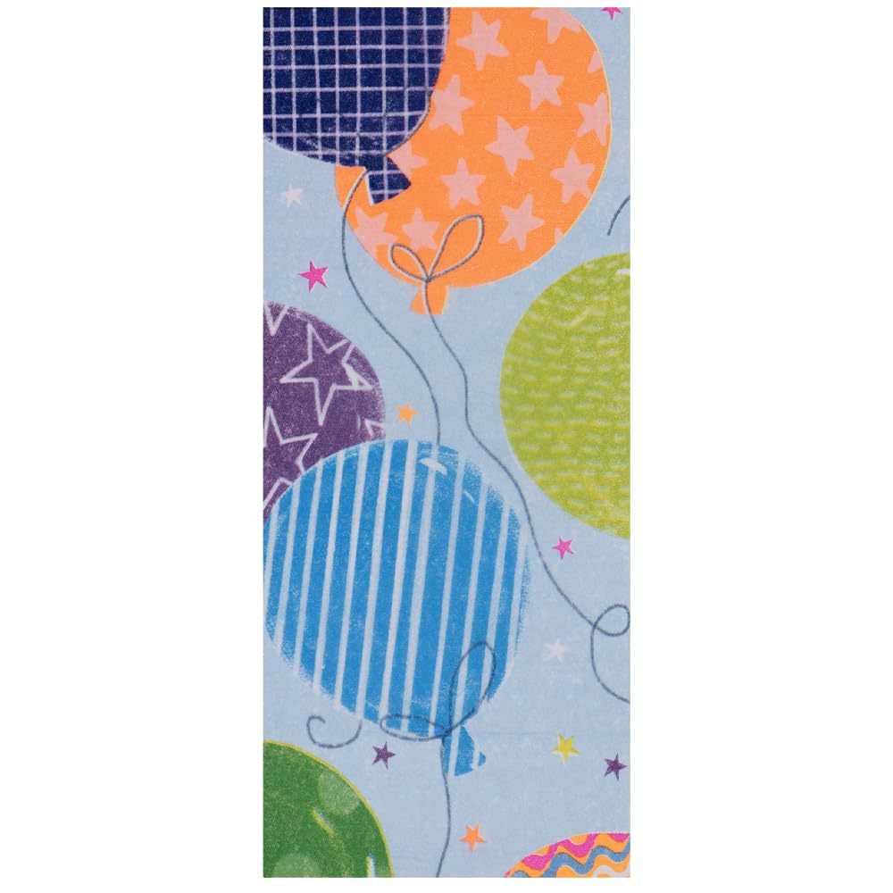 Glick Blue Patterned Tissue Paper - Big Balloons - 500 X 750Mm - 4 Sheets