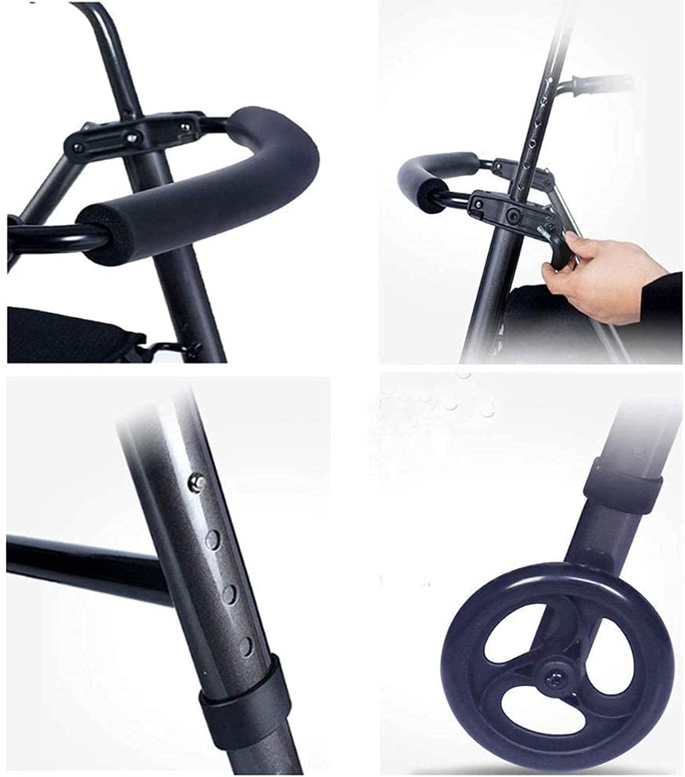 Rollator Walker Deambulatore Rollators Carrello pieghevole Carrello a mano a quattro ruote Acquista carrello per alimenti Bastone da passeggio antiscivolo