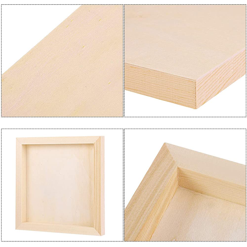 2er-Pack Holzplatten, unbehandelte Holz-Leinwand, Holztafeln zum Malen, Gieen, Kunst, Verwendung mit l, Acryl, 30 x 30 cm