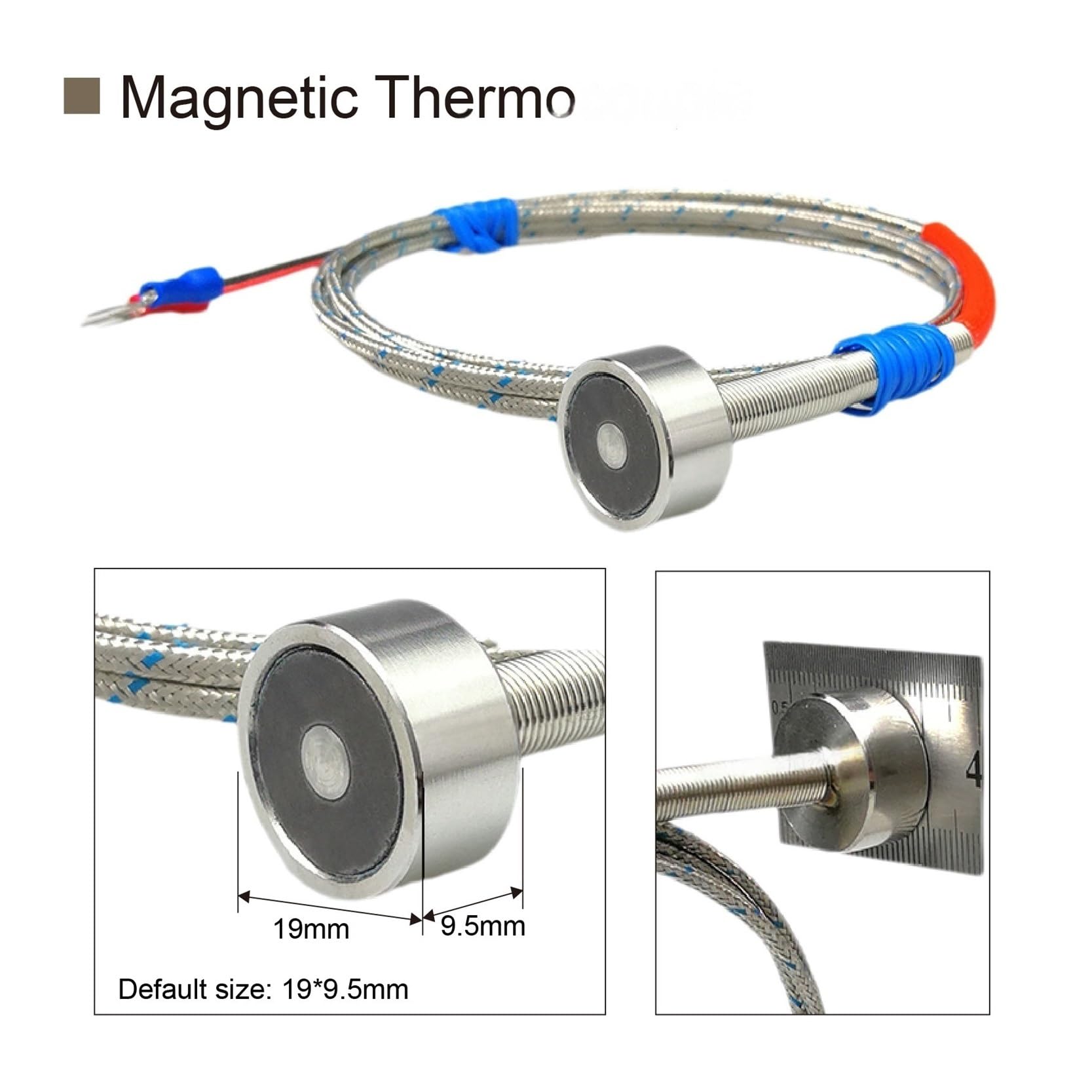 Sensor de termopar de superficie magnética tipo K/sonda de temperatura PT100(Pt100-1.5M -60-350)
