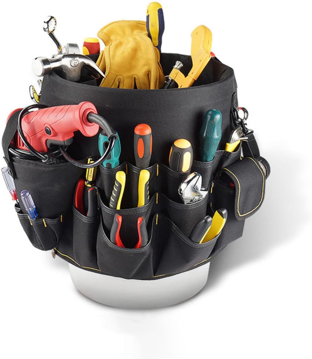 Vaguelly Multi Functional Bucket Organizer for Gardening Tools Durable Tool Pouch with Multiple Pockets for Garden Accessories and Tool Storage for Home