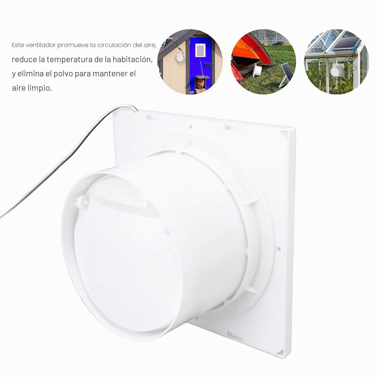 Focket Extractor Solar, 12V 50W IP67 Ventilador Impermeable para ático, cobertizo, Garaje, ventilación de Invernadero, 8.1x8.1x4.3in Ventilador de persiana montado en la Pared