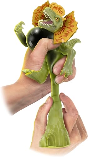 Miniatura 2 de Heroes of Goo Jit Zu Jurassic World Hero Pack, Dilophosaurus, más de 4 pulgadas de largo, figura de dinosaurio elástica y blanda con acción de