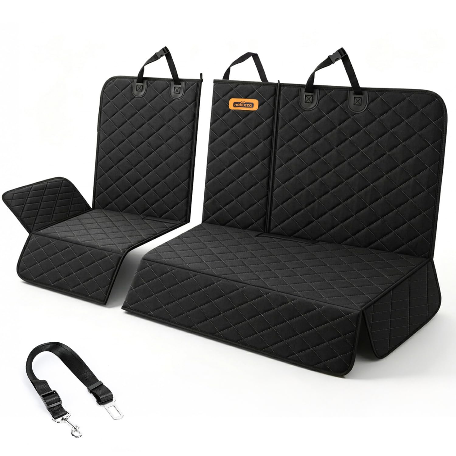 Nobleza Funda Asiento Coche Perro Impermeable Antideslizante, Protector Perros Desmontable con Cremallera en Asiento Individual, con 1 Cinturón para Coche, SUV, Universal 135 x 118 cm
