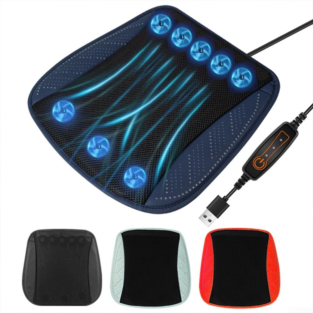 Funda de asiento de aire de refrigeración ventilada de seda de hielo 3D de doble capa, cojín de asiento de coche portátil transpirable, cojín de asiento de coche, para la mayoría de los automóviles