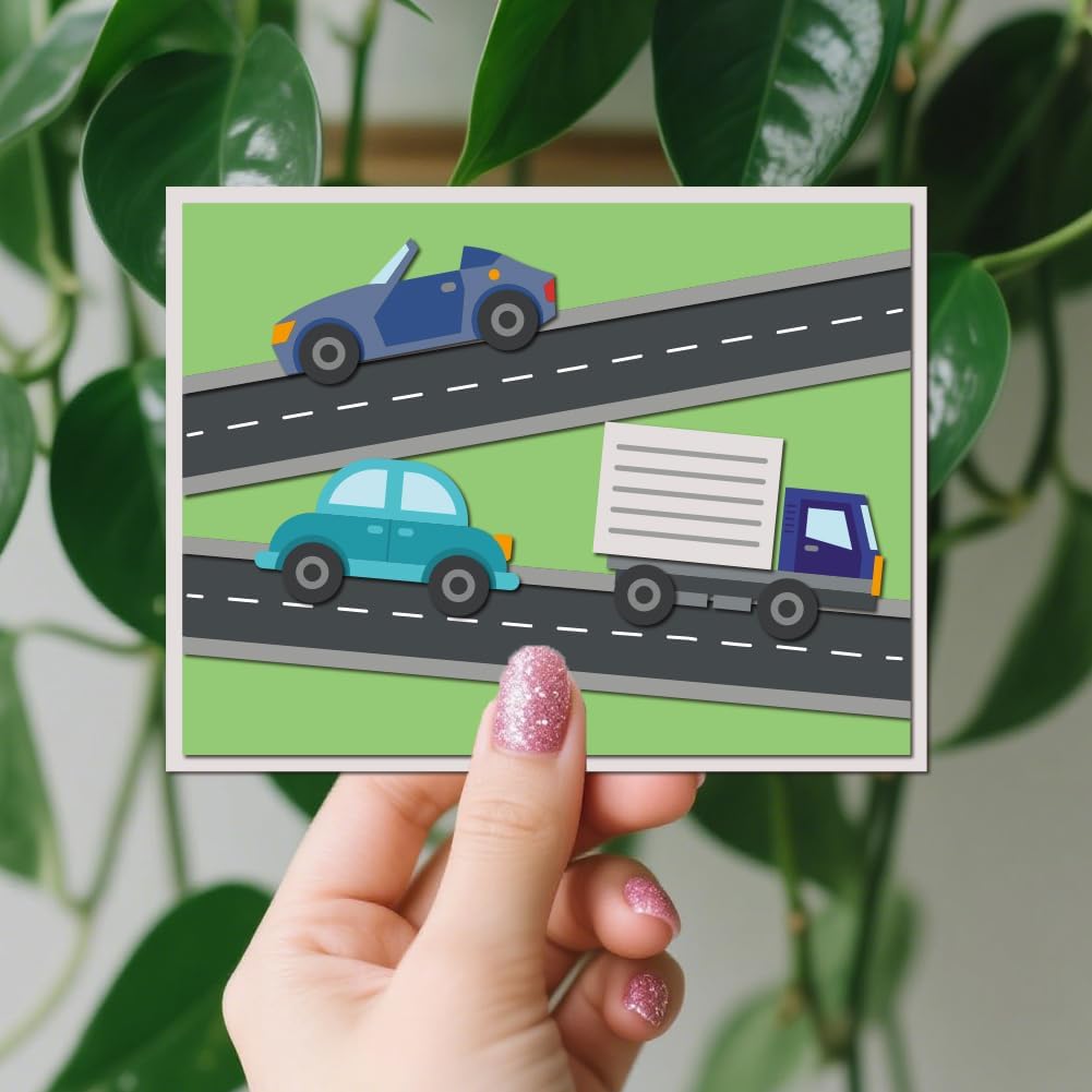 MAYJOYDIY Truck Highway Metal Die Cuts Cars High Speed Cutting Dies Stencils Sedan Road Embossing Template Scrapbooking Tool for DIY Craft Card Making Album Festive Gift Decorations