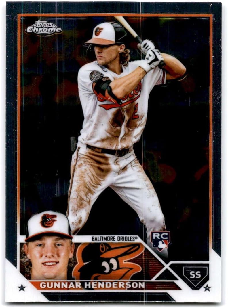 2023 Topps Chrome #2 Gunnar Henderson RC Rookie Baltimore Orioles Baseball Trading Card Thumbnail