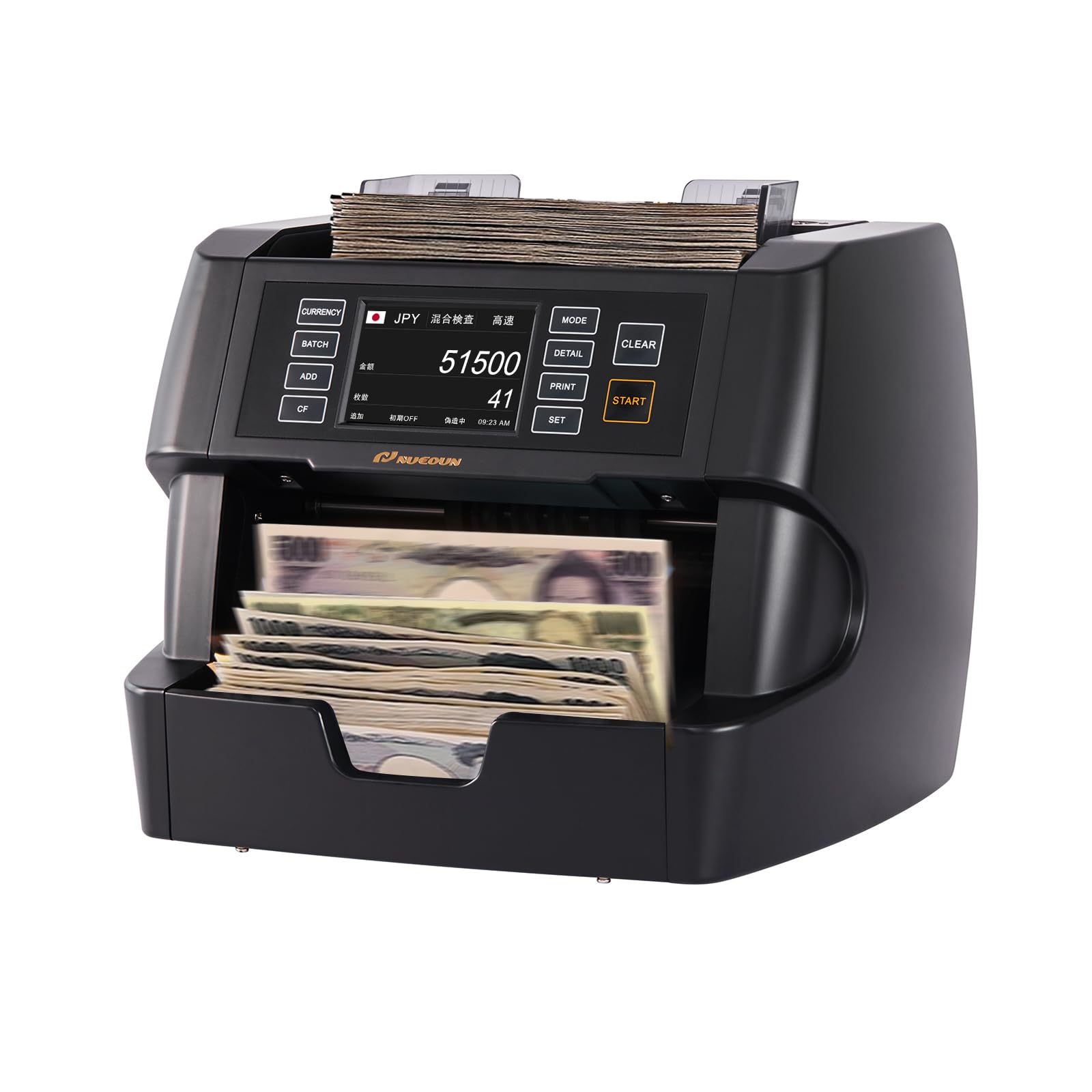 Amazon | NUCOUN VC-3 紙幣カウンター、混合金種値計数紙幣計数機、点钞机CIS/UV/IR/MG/MT  偽造防止検出、マネーカウンター、日本円/アメリカドル/イギリスポンド/ユーロ貨幣識別、紙幣計数機ブラック | 紙幣・コインカウンター |  文房具・オフィス用品