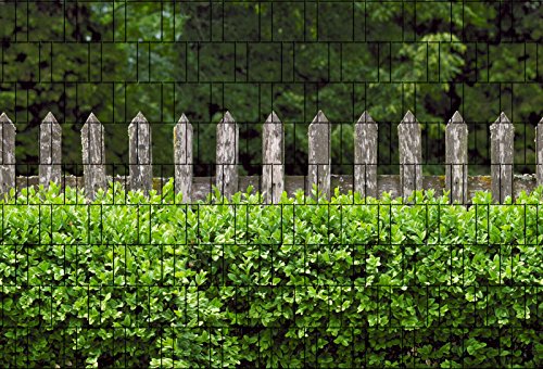 Preisvergleich Produktbild Holzzaun und Buxus - Zaun Sichtschutzstreifen für Doppelstabmatten inkl. Klemmschienen PVC Frei