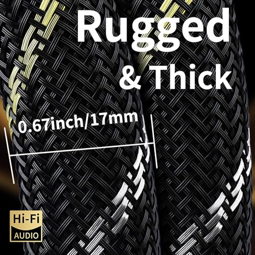 Cable de alimentacion de CA para conectar amplificadores de audio con trenzado de nailon resistente 4