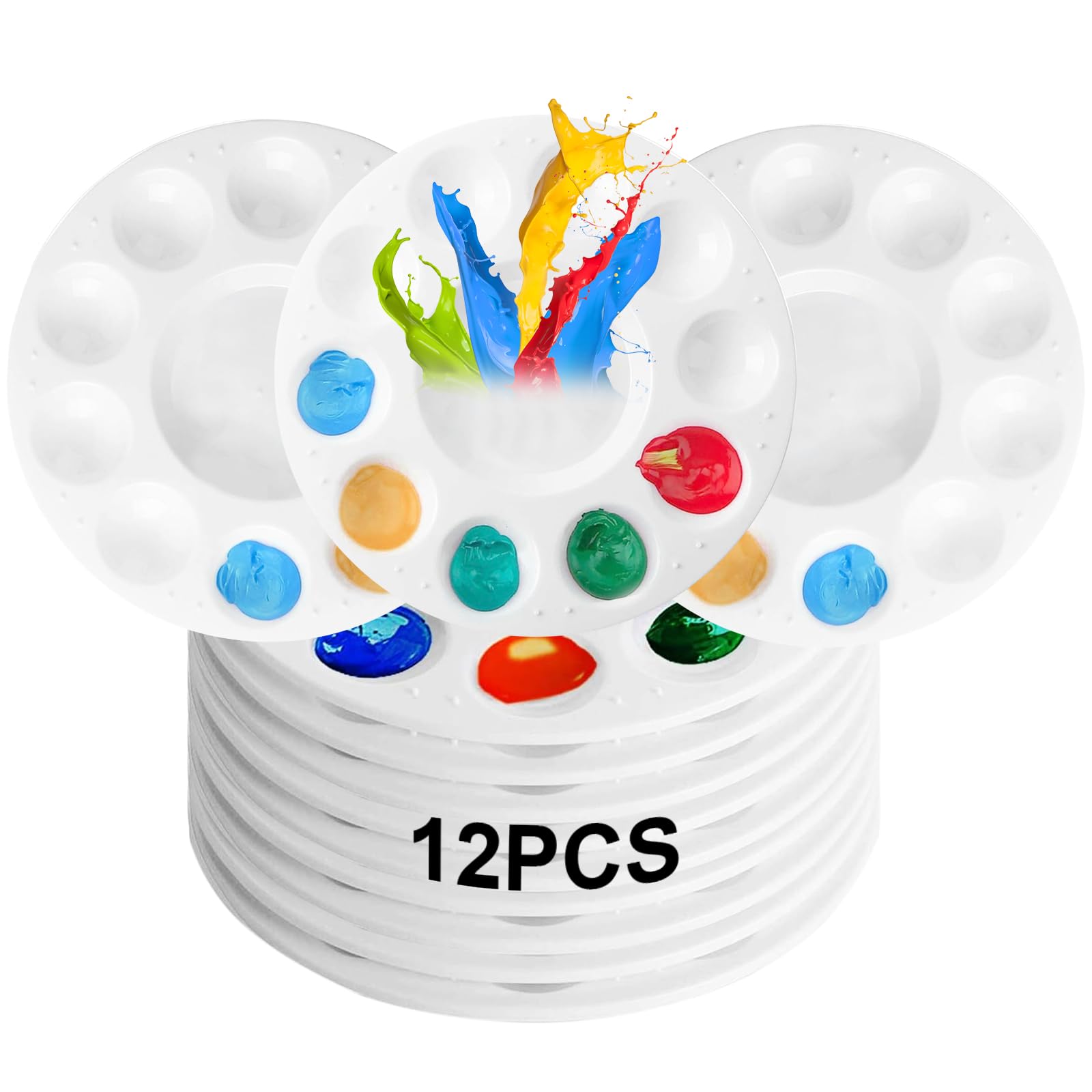 MBAIYO 18 Stück Mischpalette Edelstahl - Runde Farbschalen Für Künstler DIY Kunst