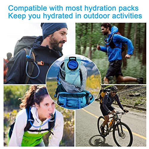 Trinkblase, 2 Stück + 1 Stück saubere, flexible Bürste, 2 Liter, auslaufsichere Wasserspeicherbeutel, militärischer Trinkrucksack, Ersatz für Wandern, Radfahren, Klettern, Radfahren, Laufen, Camping, Rucksack - Image 8