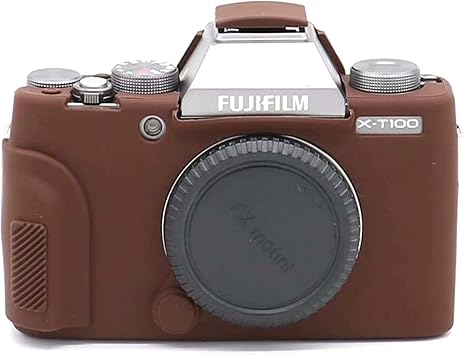Professional Secure Silicone Camera Cases Bag Housing Rubber Body Skin for Fujifilm Fuji X-T100 XT100 XT 100 Black Silver Mirrorless Digital Camera Coffee