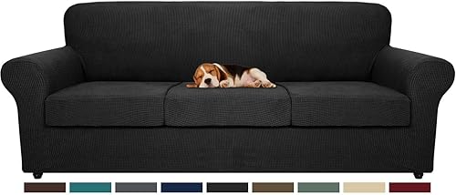 Miniatura 33 de Funda 2026 para sofá de dos plazas XL a rayas, 3 piezas (71"-91"), fundas elásticas gruesas para sofá con cojines 2 XL con banda elástica Nuevo