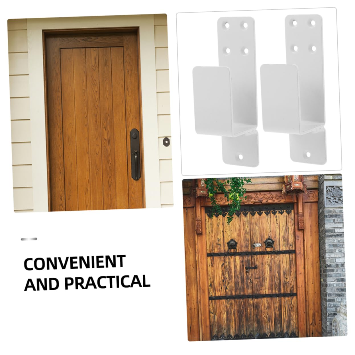 VILLCASE Supports de Barricade pour Porte en Acier Blanc Design Épais de U Stabilité Renforcée pour Porte D'entrée