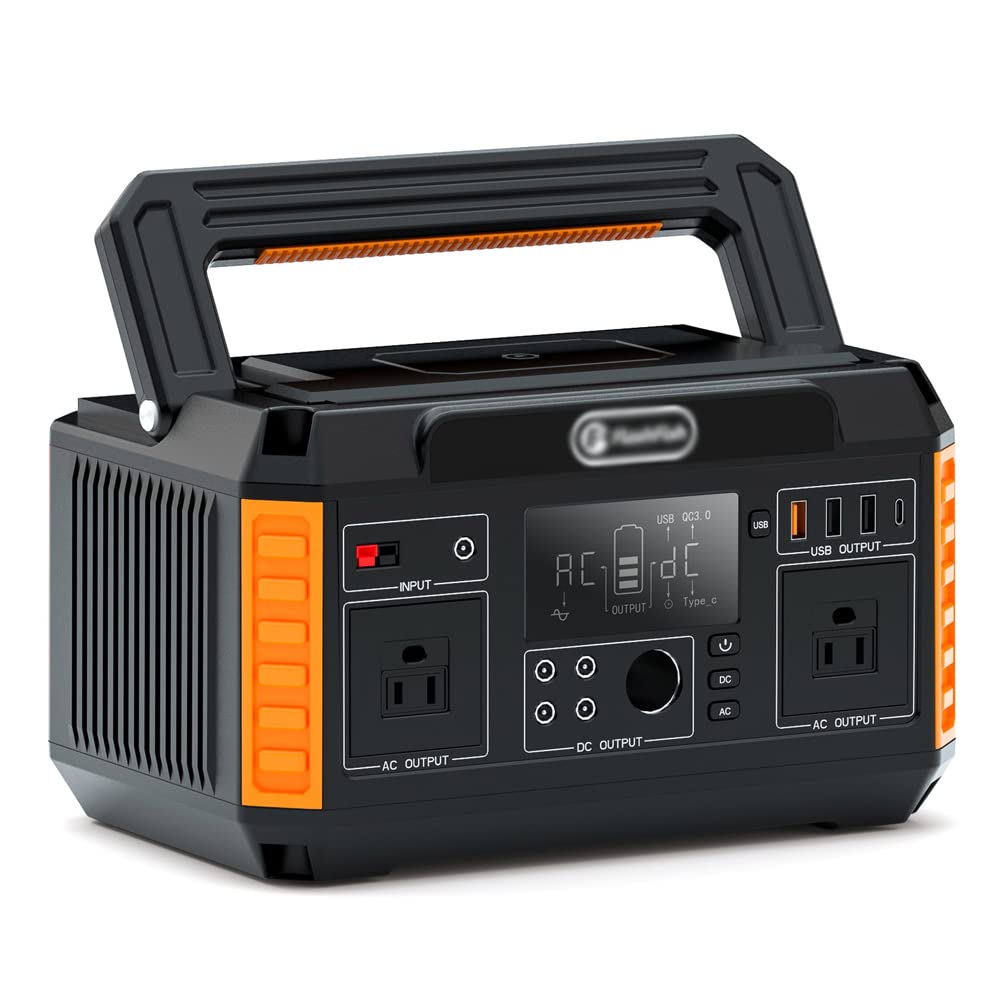 Centrale elettrica Portatile, Alimentatore per accumulo di energia Mobile per Esterni ad Alta Potenza da 500 W con Alimentazione simultanea di 11 dispositivi, per Viaggi in Camper all'aperto