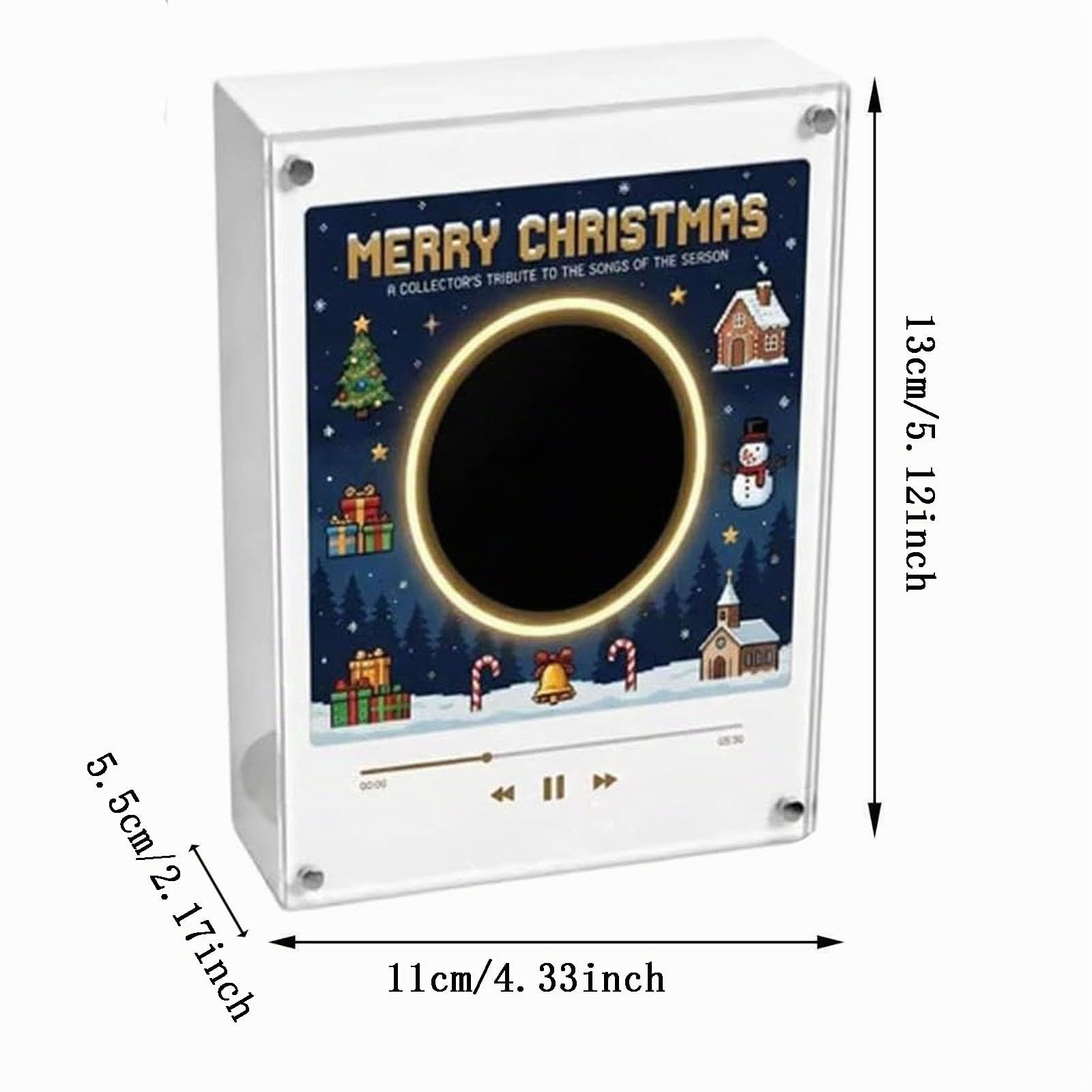 Magnetische Kühlschrank-Vinyl-Spieluhr Weihnachten, 9 Mini-Vinylscheiben