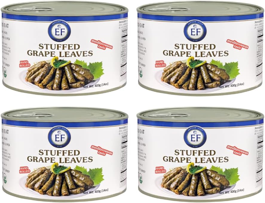 Stuffed Grape Leaves, 14 oz / 400g, (4 PACK) Vegan Suitable