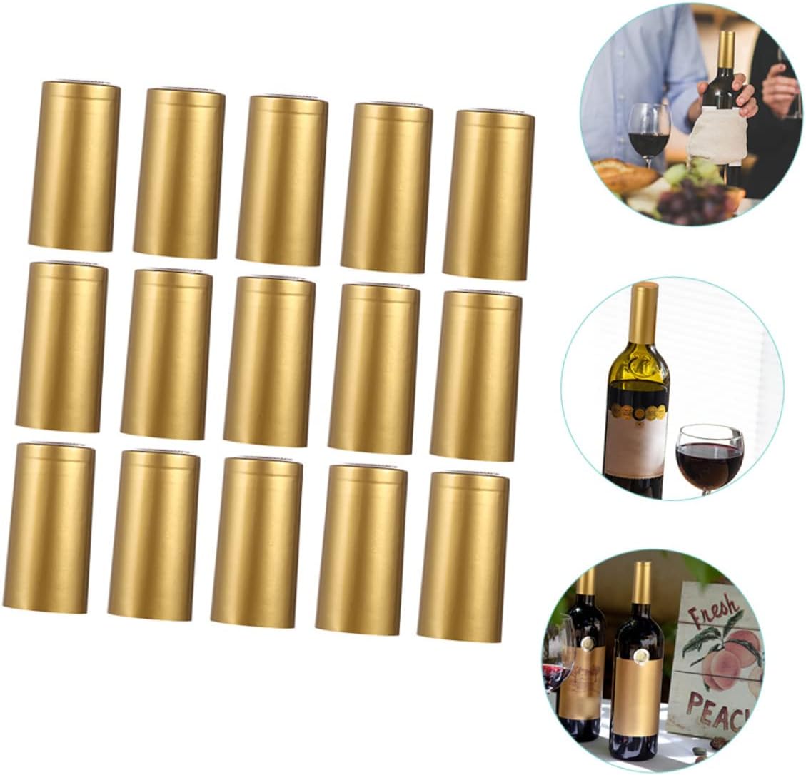 50pcs Gold PVC Wine Bottle Sealer for Standard Mouth Bottles
