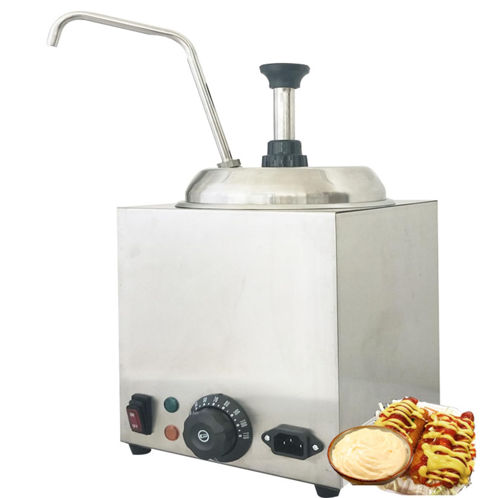 ylpddmm Cheese Dispenser with Pump, Nacho Cheese Sauce Warmer
