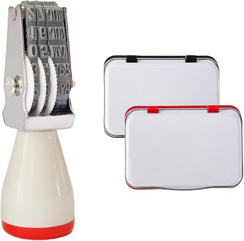 Kit de sellos de fecha de huevo con almohadillas de tinta, sello de goma de 3.1 pulgadas para huevos frescos de granja, 2 almohadillas de tinta para