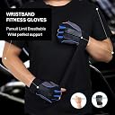 serveuttam Weight Lifting Gloves,Workout Gloves Gym Gloves with 13inch Wrist Wrap for Men & Women,Full Palm Non-Slip Protection for Weightlifting,Training,Fitness,Hanging,Pull ups (Blue) gallery image