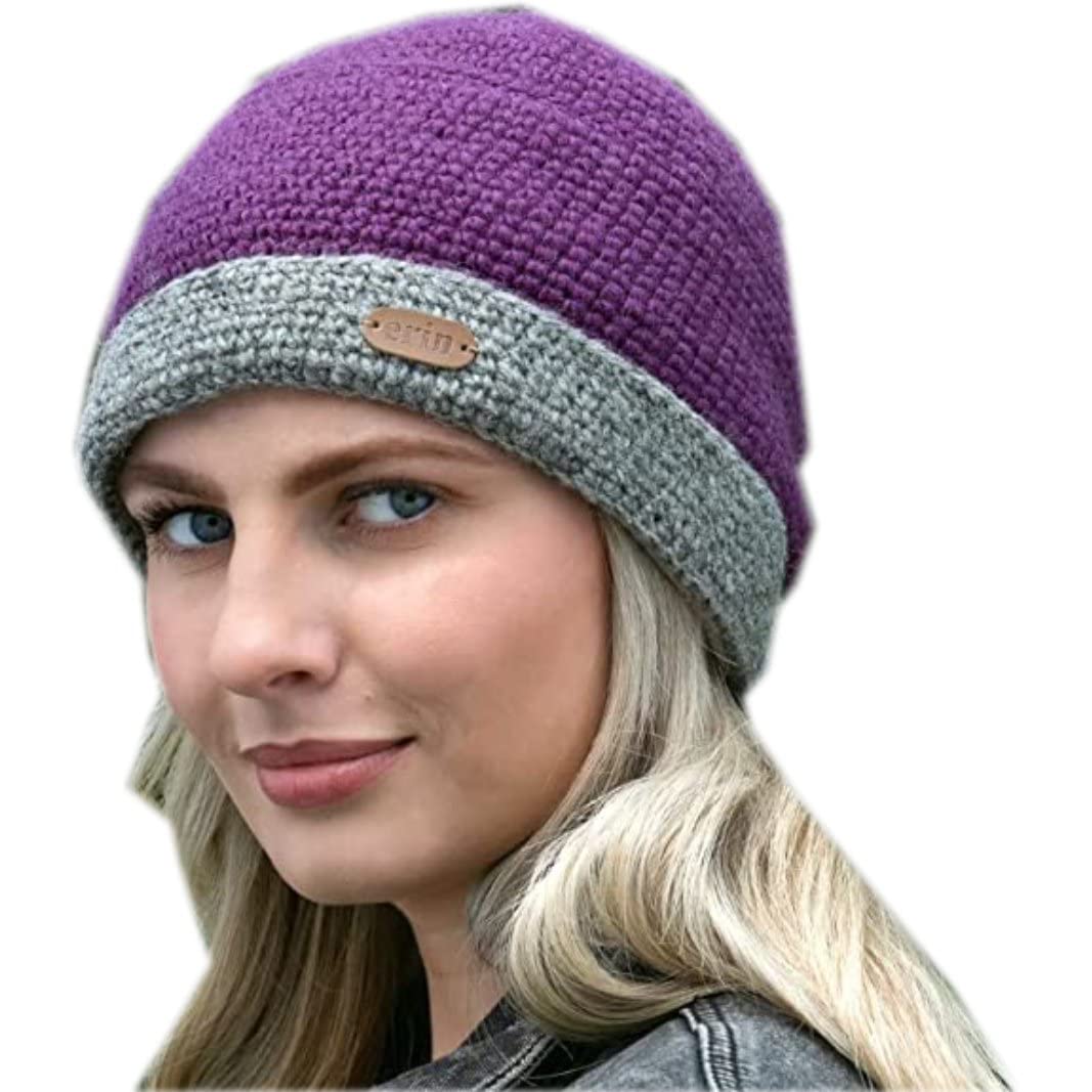 Erin KnitwearCrochet Turn-Up Beanie Cap