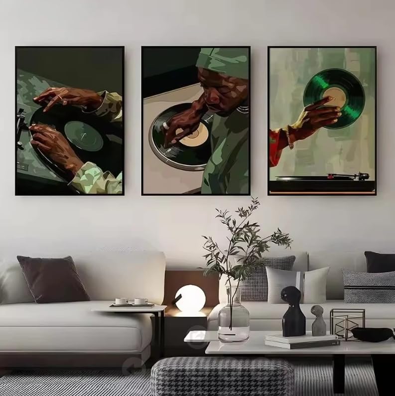 Tableau DJ vinyle moderne pour décoration de bar restaurant pub