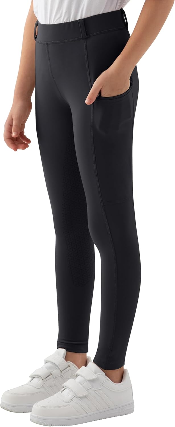 MoFiz Girls Horse Riding Pants Summer Full Seat Silicone Kids Equestrian Breeches Youth Schooling Tights Zipper Pockets - Image 3